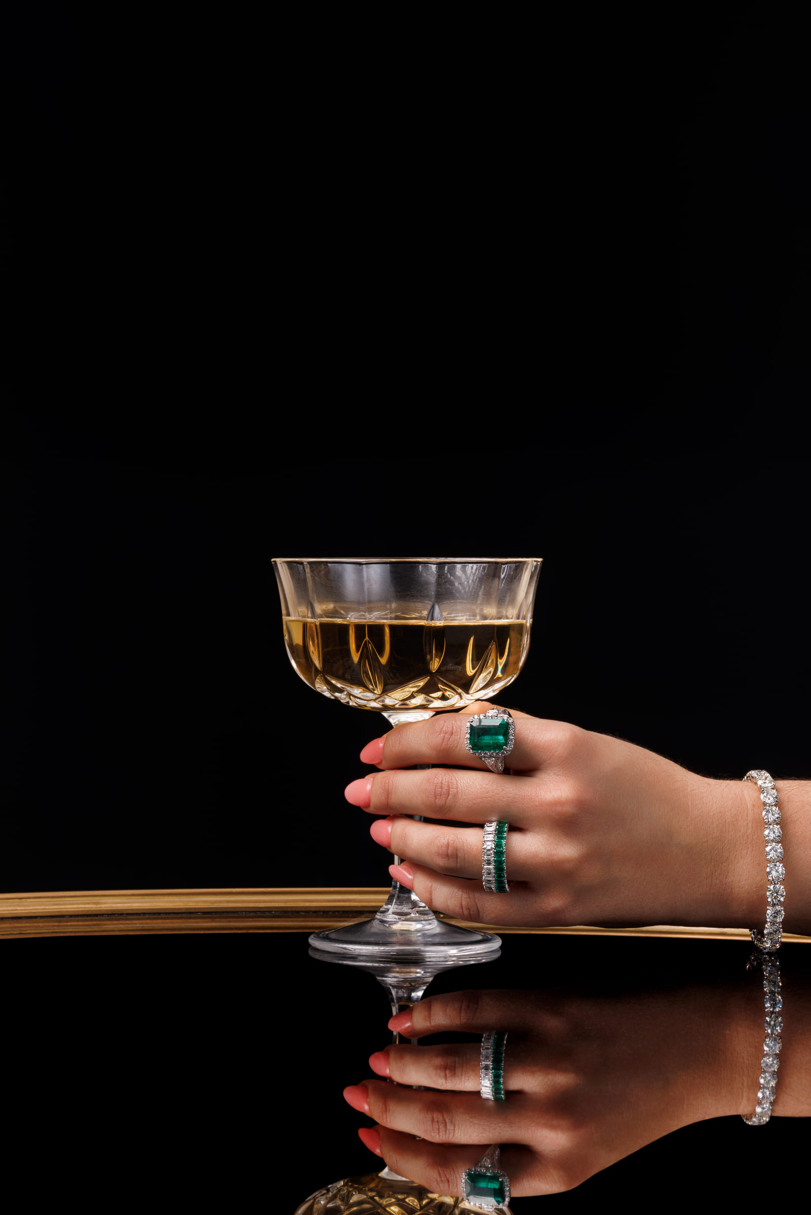 Clean, controlled product photography of fine jewelry in the Houston studio